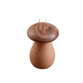 Mushroom Shaped Wood Toothpick Box for Kitchen & Hotel