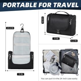 Large Toiletry Bag for Women and Men, Hanging Travel Bag for Makeup, Cosmetics, Shaving, Toiletries, Water-Resistant Dopp Kit for Gym, Camping