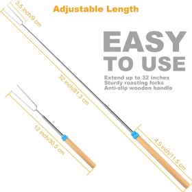 10 Pcs Marshmallow Roasting Sticks for Fire Pit Long 32Inch, Smores Sticks Skewers, Smores Kit for Fire Pit