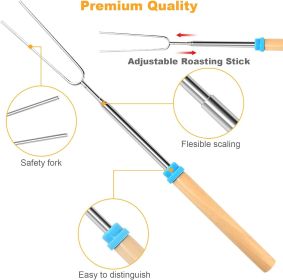 5 Pcs Marshmallow Roasting Sticks for Fire Pit Long 32Inch, Smores Sticks Skewers, Smores Kit for Fire Pit
