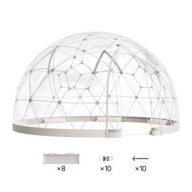 Garden Dome Igloo, 12 x 7.2 ft Outdoor Clear Bubble Tent for 4-7 Person, Weatherproof Geodesic Dome Greenhouse with Window