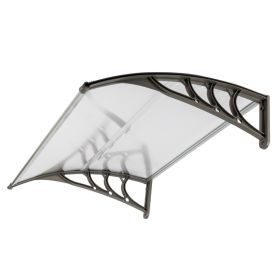 [Same Code: 26750828]HT-100 x 80 Household Application Door & Window Rain Cover Eaves Canopy White & Gray Bracket