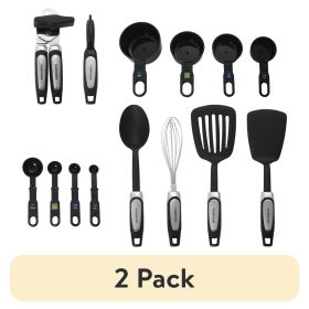 (2 pack) Professional 14-Piece Kitchen Tool and Gadget Kitchen Utensil Set in Black