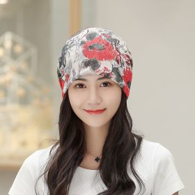 Baotou Silk Scarf Thin Air Conditioning Hat After Chemotherapy (Option: Ink Red)