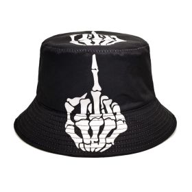 Skull Finger Pattern Positioning Bucket Hat (Option: Skull Finger-M)