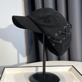Street All-match Casual Face-showing Small Peak Newsboy Cap (Option: MM1463 Black-Free Size)
