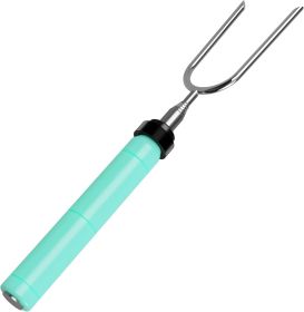 Rotating Marshmallow Roasting Sticks for Campfire & Bonfire | Extra Long Hot Dog & Smores Sticks for Fire Pit | Camping Smores Kit | Retractable (Color: Tiffany Blue)