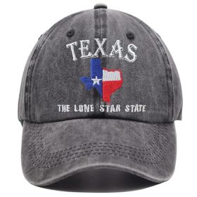 Texas The Lone Star State Embroidered Vintage Washed Baseball Cap - Adjustable Cotton Hat For Men Women (Option: 1Pcs)